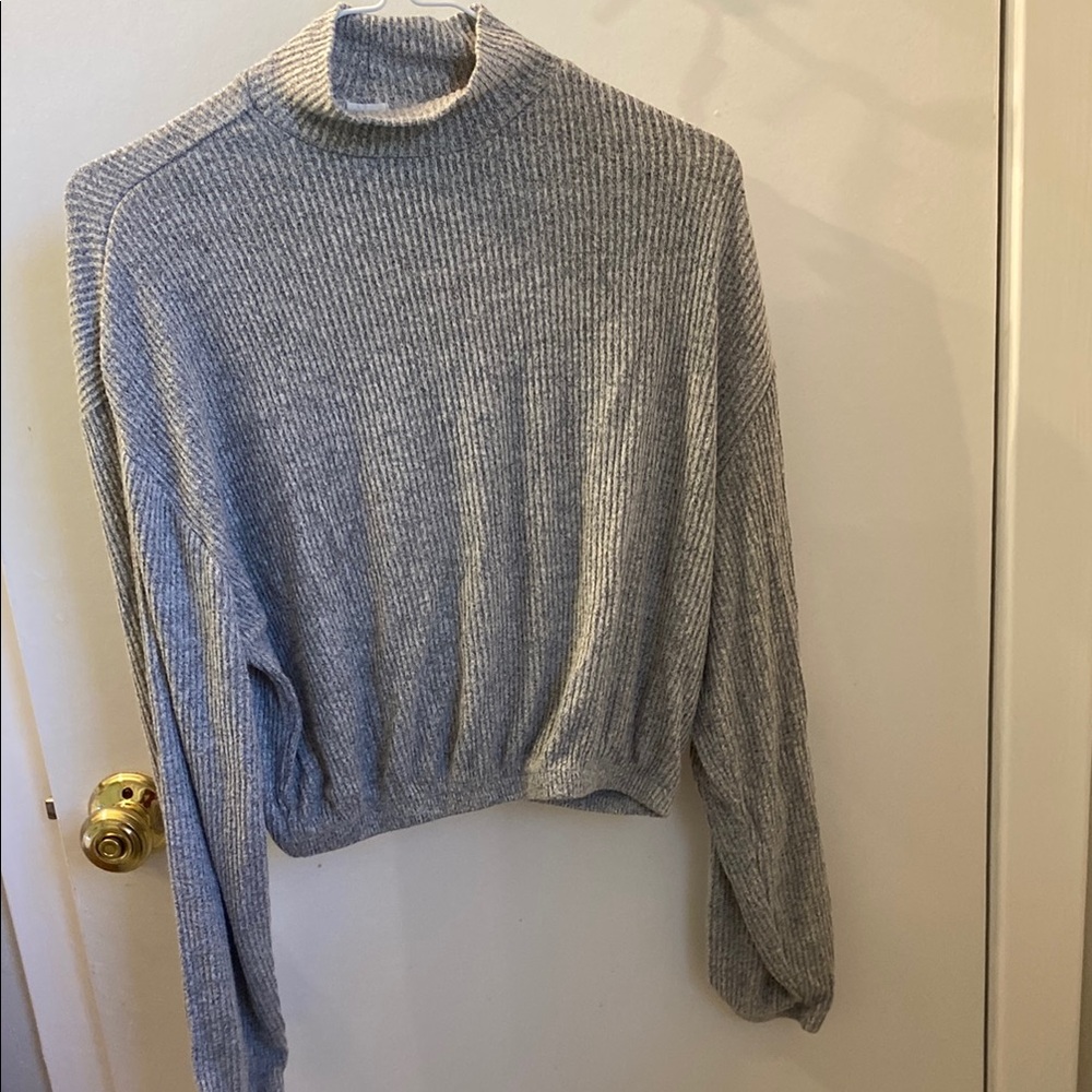 Gray Ribbed Women's Sweater